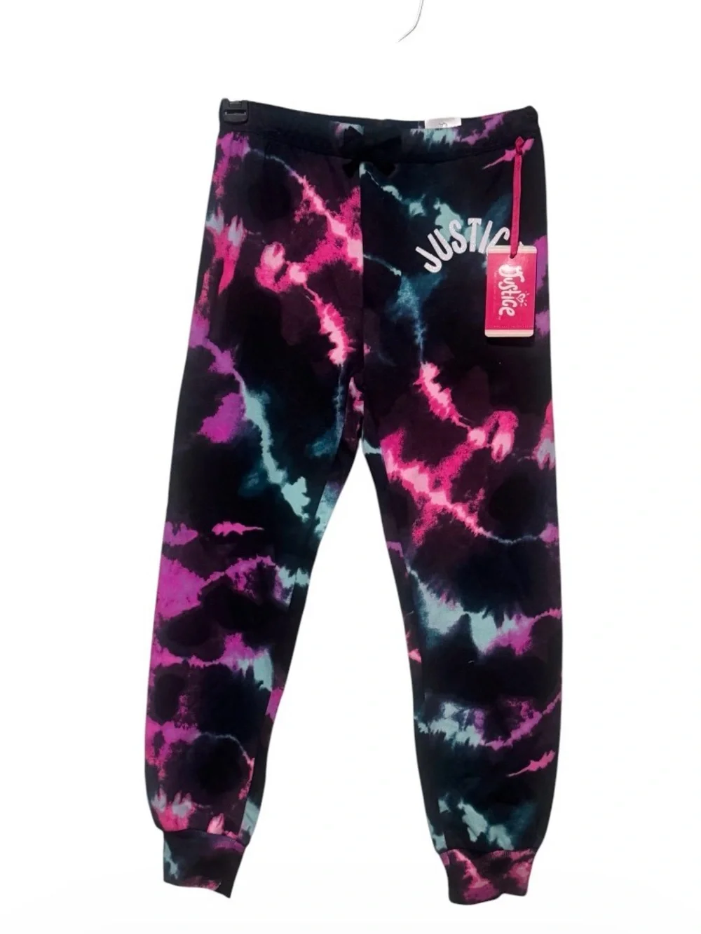 Justice Girls' Tie-Dye Jogger Pants - Black, Pink & Teal Size 10